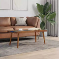vidaXL Rectangular Coffee Table, Handmade, Solid Teak Wood, 39.4''x19.7''x15.8'', Brown and Blue