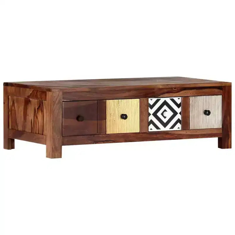 vidaXL Coffee Table Brown with multicolored drawer fronts