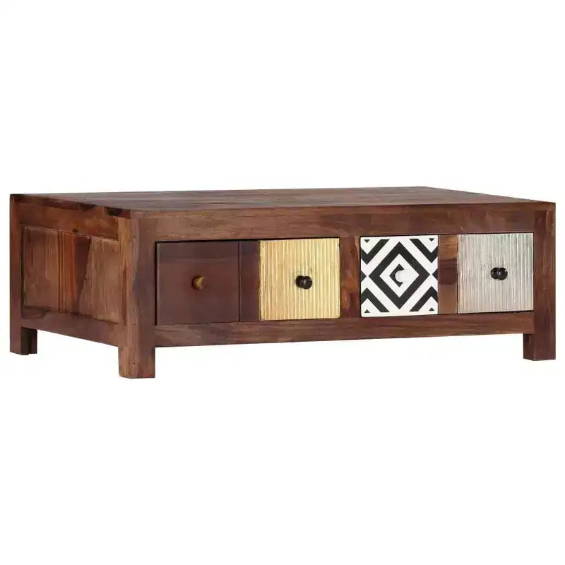 vidaXL Coffee Table Brown with multicolored drawer fronts