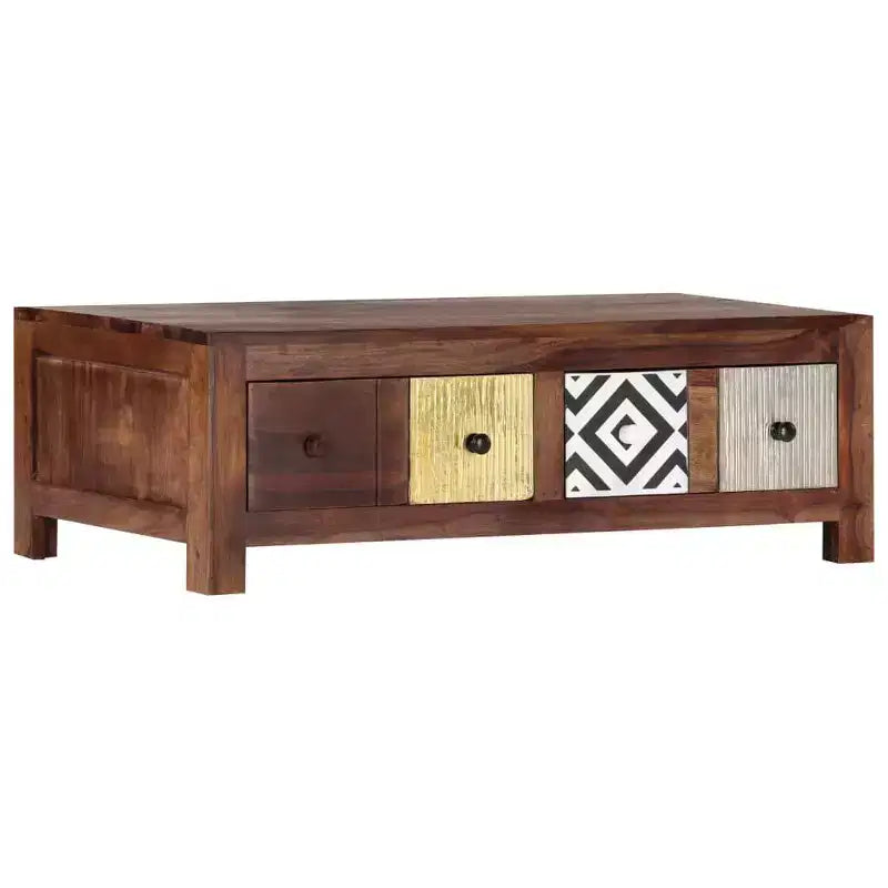 vidaXL Coffee Table Brown with multicolored drawer fronts