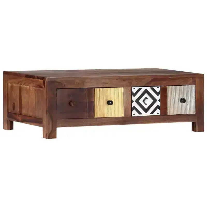 vidaXL Coffee Table Brown with multicolored drawer fronts