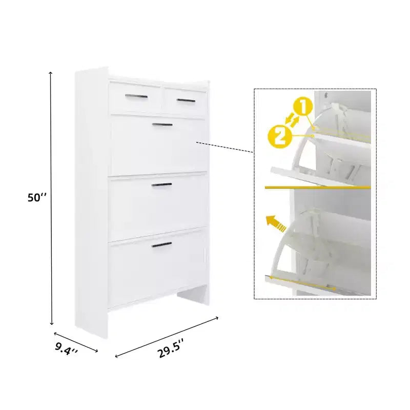 Metal Entryway Shoe Bench Rack w/ Storage Shelf - Mudroom & Foyer Organization for 12 Pairs