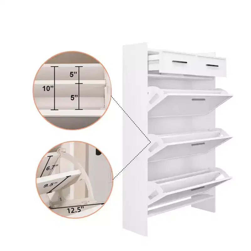 Metal Entryway Shoe Bench Rack w/ Storage Shelf - Mudroom & Foyer Organization for 12 Pairs
