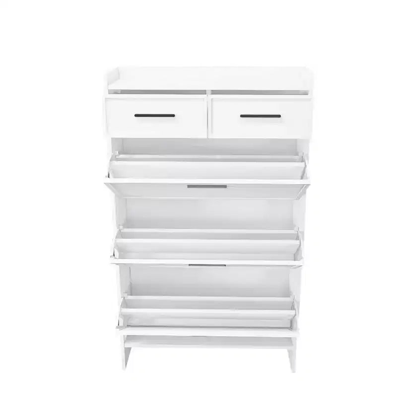 Metal Entryway Shoe Bench Rack w/ Storage Shelf - Mudroom & Foyer Organization for 12 Pairs