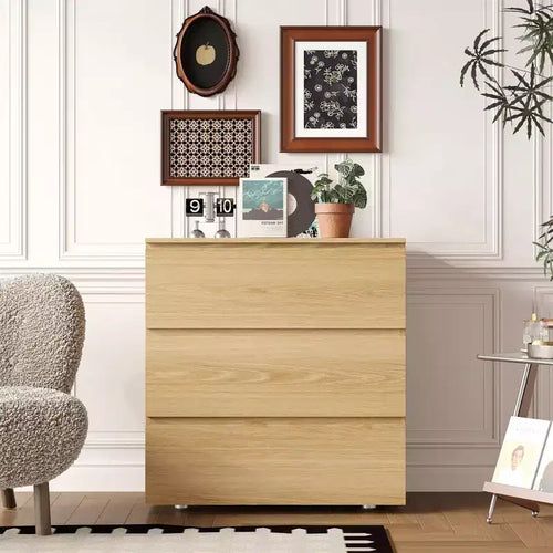 Famapy 3 - Drawer Cabinet Dresser Chest,Large Nightstand: Sleek Design, Ample StorageIdeal for Home