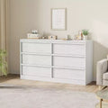 Modern double dressing table with six drawers, wooden storage cabinet, ample storage space, suitable for living rooms, nurseries and hallways.