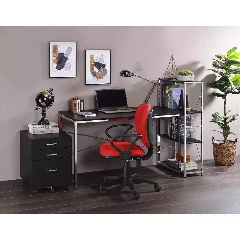 Okak 47IN Modern Standing Desk with Chrome Metal Frame, Office Desk with Reinforced Design, Computer Desk for Living Room, Office