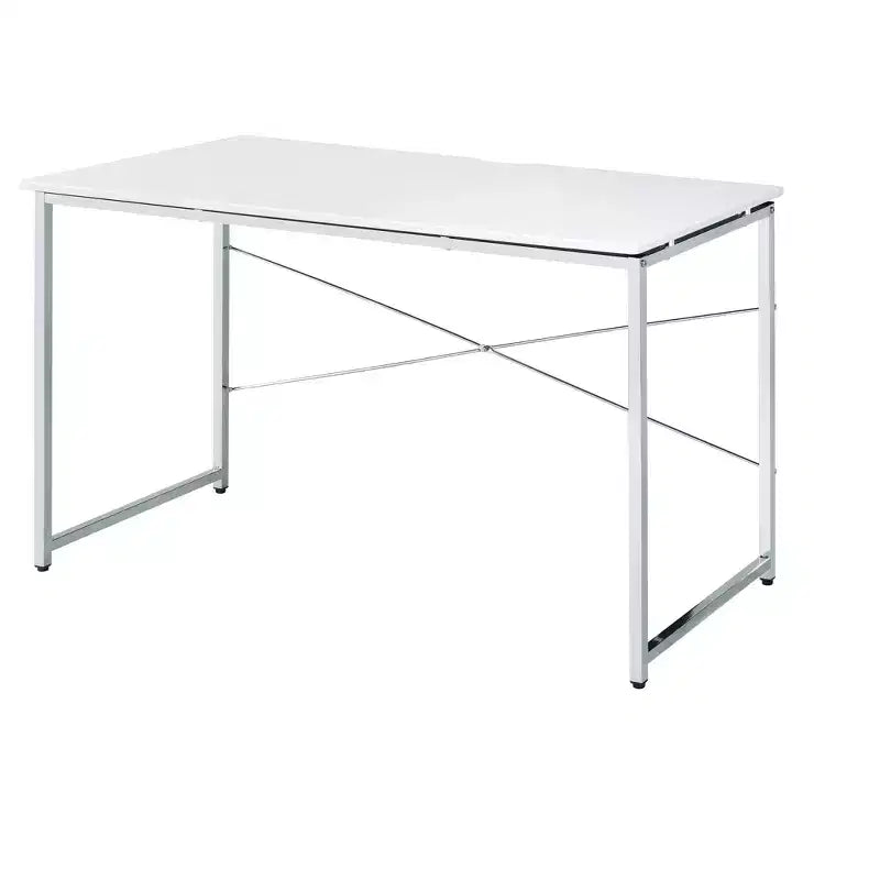 Okak 47IN Modern Standing Desk with Chrome Metal Frame, Office Desk with Reinforced Design, Computer Desk for Living Room, Office