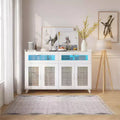 Small Sideboard Buffet Cabinet, 47 Kitchen Storage Cabinet with Drawers, Wood Coffee Bar Station with Storage for Dining Room/Living Room
