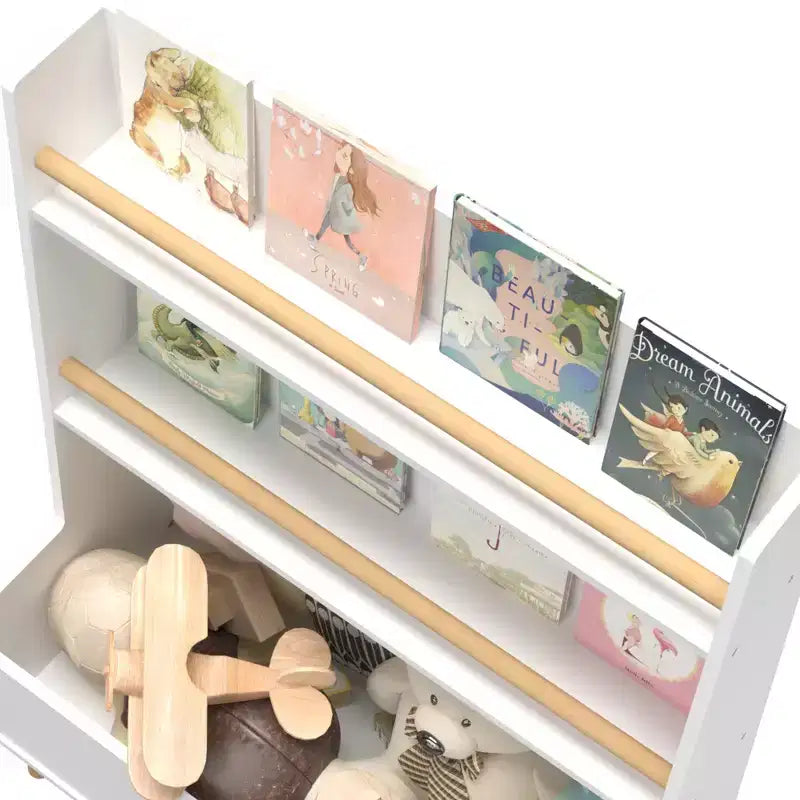 Whisen Kids Bookshelf, Book and Magazine Rack, Book Organizer, toy Storage Cabinet Organizer - White