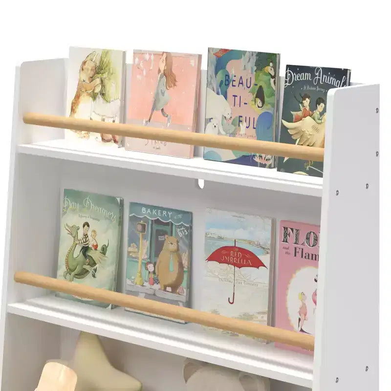 Whisen Kids Bookshelf, Book and Magazine Rack, Book Organizer, toy Storage Cabinet Organizer - White
