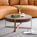 GDFStudio Zara Rustic Wooden Round Coffee Table