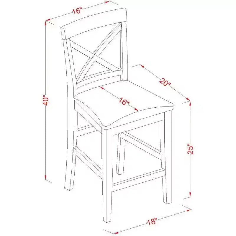 HomeStock 41.5 in.H Brown Finish High Back Wooden Counter Barstool in Rectangle Shape with Polyster Unupholstered