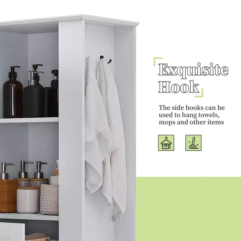 GDFStudio Finn Modern Tall Storage Cabinet with Tilt-Out Compartment and Adjustable Shelves