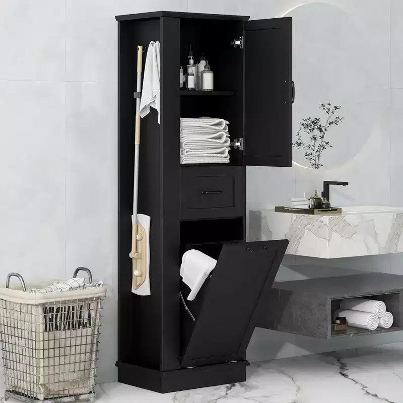 GDFStudio Finn Modern Tall Storage Cabinet with Tilt-Out Compartment and Adjustable Shelves