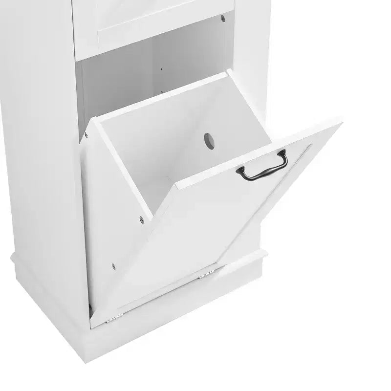 GDFStudio Finn Modern Tall Storage Cabinet with Tilt-Out Compartment and Adjustable Shelves