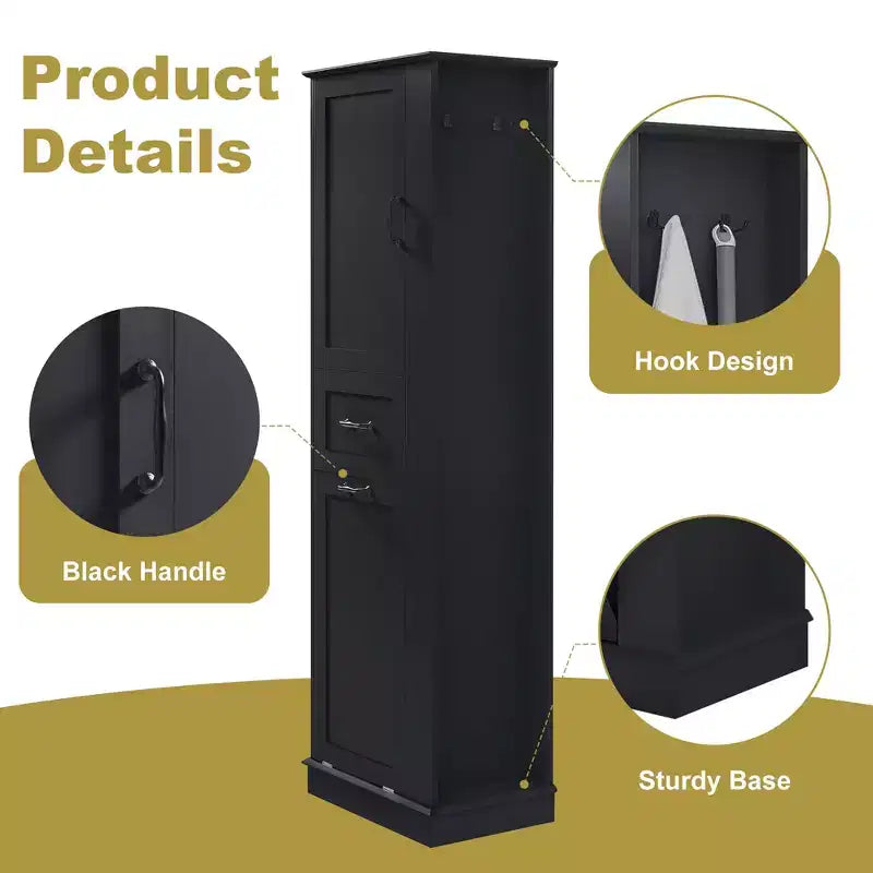 GDFStudio Finn Modern Tall Storage Cabinet with Tilt-Out Compartment and Adjustable Shelves