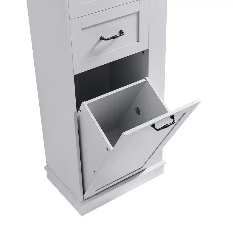 GDFStudio Finn Modern Tall Storage Cabinet with Tilt-Out Compartment and Adjustable Shelves