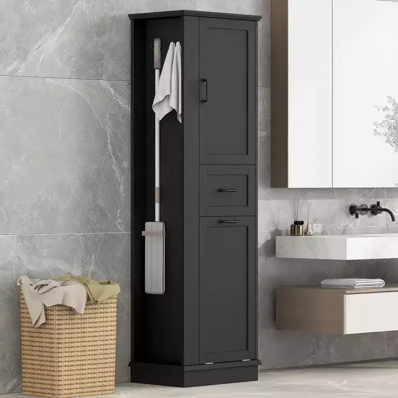 GDFStudio Finn Modern Tall Storage Cabinet with Tilt-Out Compartment and Adjustable Shelves