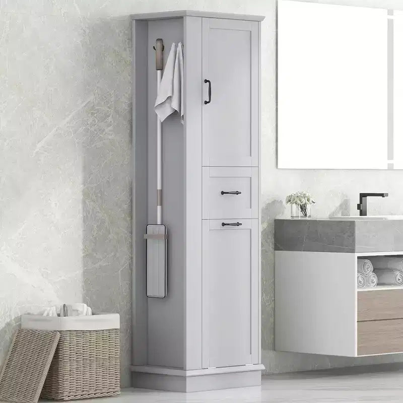 GDFStudio Finn Modern Tall Storage Cabinet with Tilt-Out Compartment and Adjustable Shelves