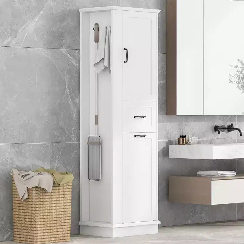 GDFStudio Finn Modern Tall Storage Cabinet with Tilt-Out Compartment and Adjustable Shelves