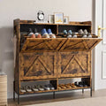 Shoe Cabinet - 4-Tier Flip-Top Drawers, Entryway Footwear Storage, Concealed Independent Shoe Rack, Living Room Open Shelving