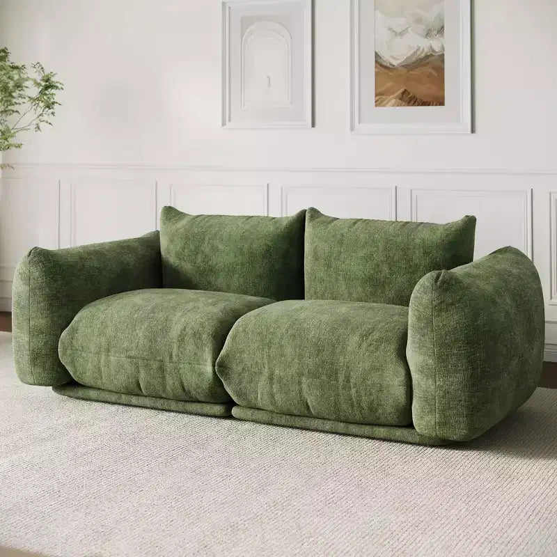 GustoWave Mid-Century Modern Chenille Loveseat Sofa - 58 Cloud Couch with High Resilience Sponge for Small Spaces, Apartment Living