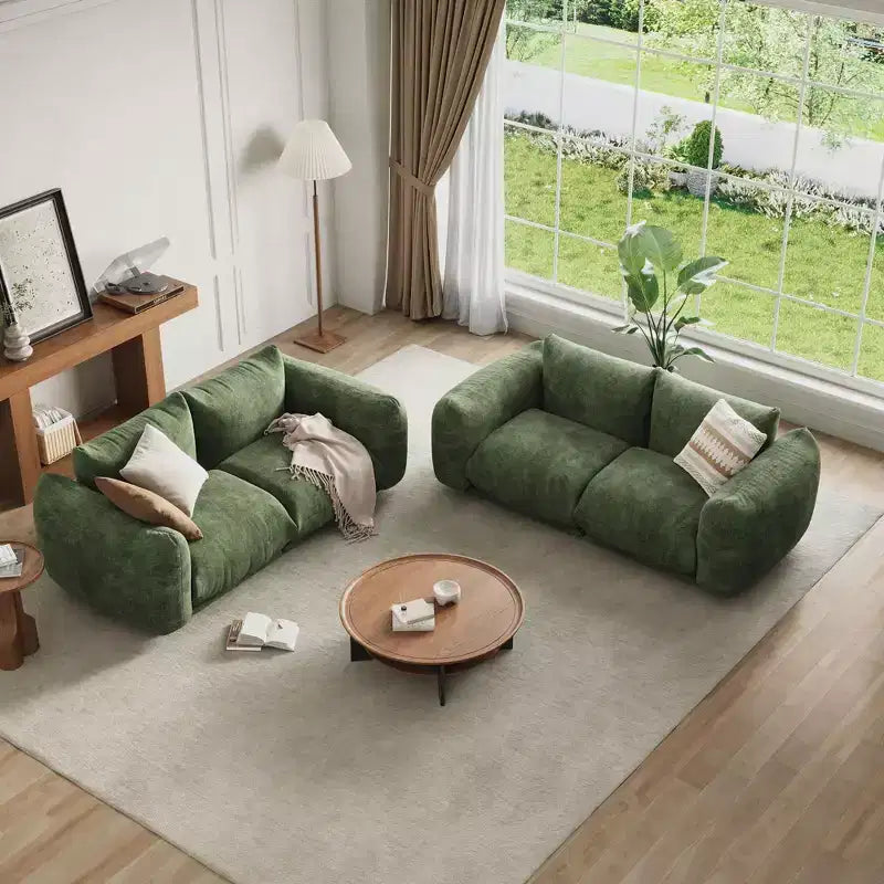 GustoWave Mid-Century Modern Chenille Loveseat Sofa - 58 Cloud Couch with High Resilience Sponge for Small Spaces, Apartment Living
