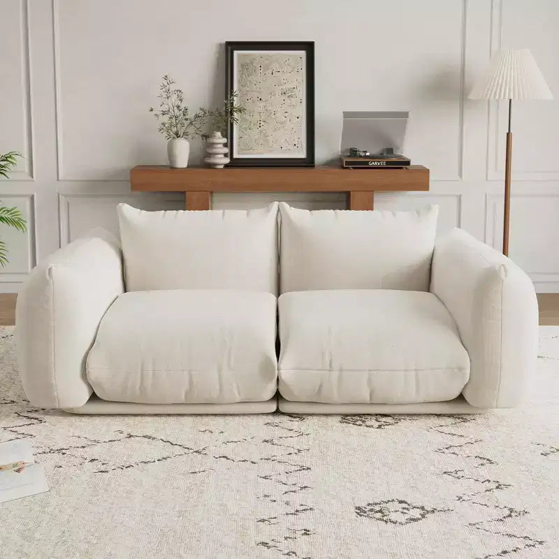 GustoWave Mid-Century Modern Chenille Loveseat Sofa - 58 Cloud Couch with High Resilience Sponge for Small Spaces, Apartment Living
