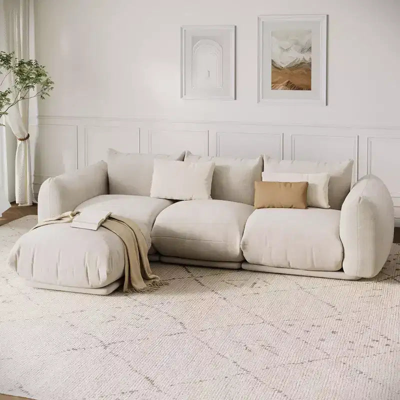 GustoWave Mid-Century Modern Chenille Loveseat Sofa - 58 Cloud Couch with High Resilience Sponge for Small Spaces, Apartment Living