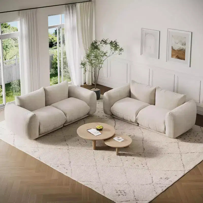 GustoWave Mid-Century Modern Chenille Loveseat Sofa - 58 Cloud Couch with High Resilience Sponge for Small Spaces, Apartment Living