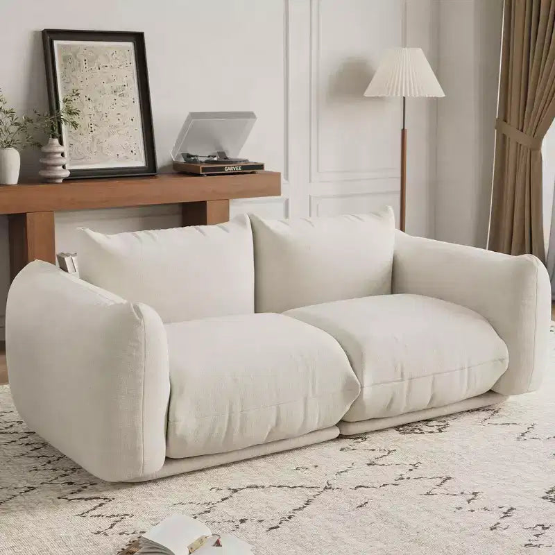 GustoWave Mid-Century Modern Chenille Loveseat Sofa - 58 Cloud Couch with High Resilience Sponge for Small Spaces, Apartment Living