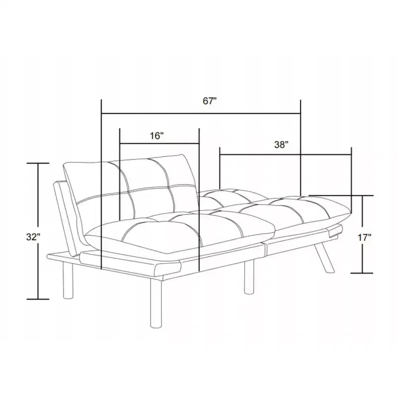 GDFStudio Zari 70.87'' 2-Seater Modern Convertible Foldable Upholstered Sofa Bed