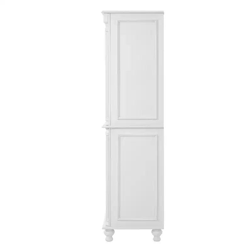 Farmhouse Kitchen Pantry Cabinet with Hutch, Tall Kitchen Storage Cabinet with 6 Door Shelves and Drawers, Freestanding Cupboard with Shelf