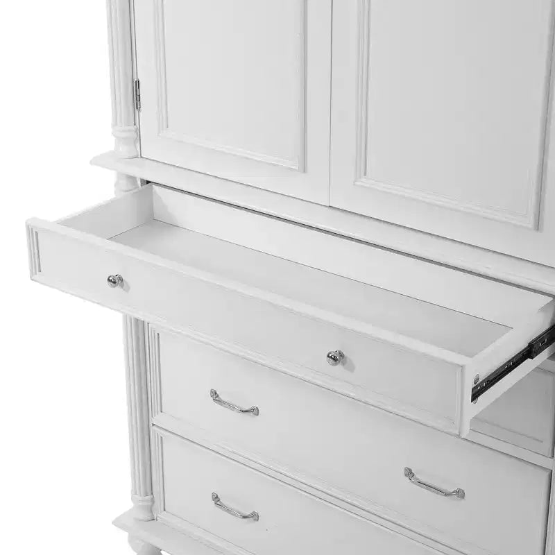 Farmhouse Kitchen Pantry Cabinet with Hutch, Tall Kitchen Storage Cabinet with 6 Door Shelves and Drawers, Freestanding Cupboard with Shelf
