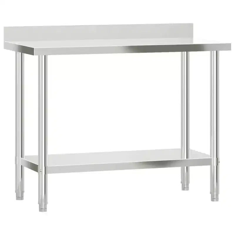 vidaXL Kitchen Work Table with Wheels 43.3x21.7x33.5 Stainless Steel