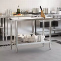 vidaXL Kitchen Work Table with Wheels 43.3x21.7x33.5 Stainless Steel