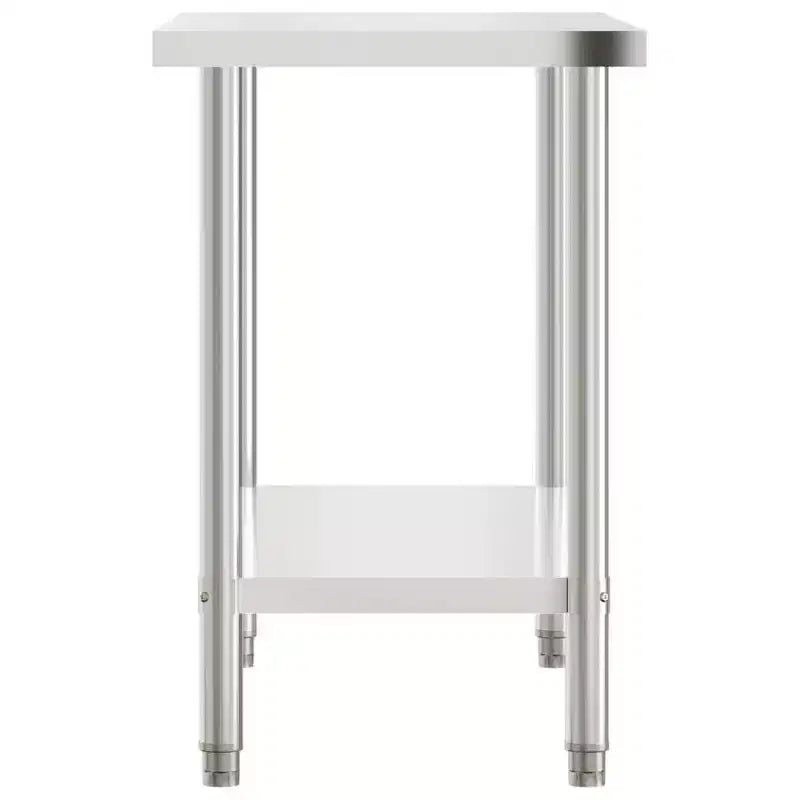 vidaXL Kitchen Work Table with Wheels 43.3x21.7x33.5 Stainless Steel
