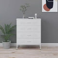 vidaXL Chest Of Drawers White Steel 31.5 x 13.8 x 40.0 in