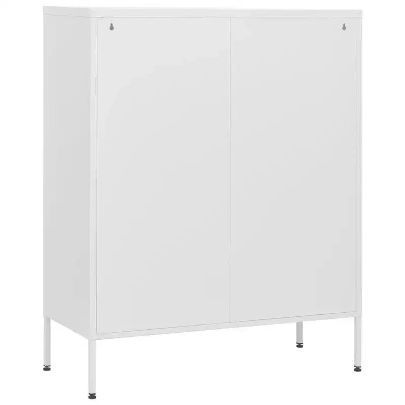 vidaXL Chest Of Drawers White Steel 31.5 x 13.8 x 40.0 in