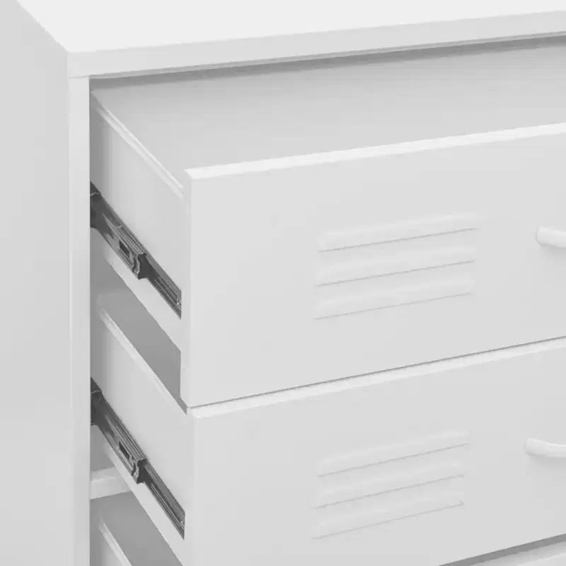 vidaXL Chest Of Drawers White Steel 31.5 x 13.8 x 40.0 in