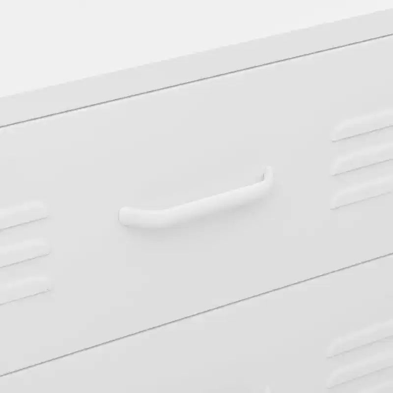 vidaXL Chest Of Drawers White Steel 31.5 x 13.8 x 40.0 in