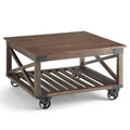 32" Barrie Square Coffee Table Distressed Dark Brown - WyndenHall