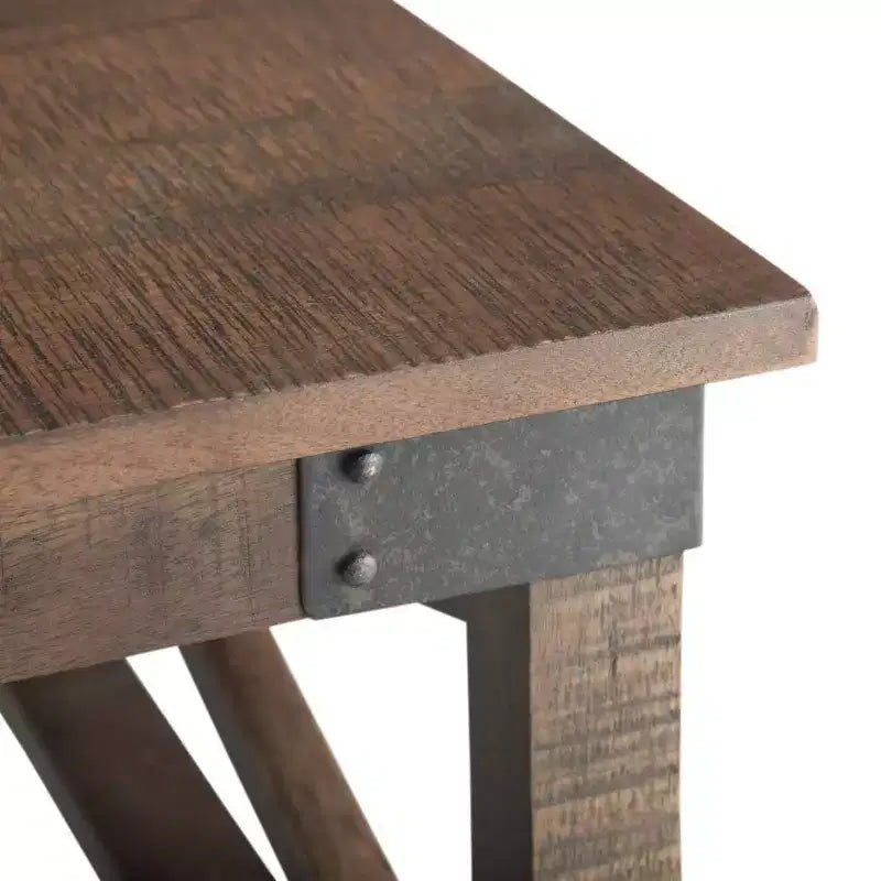 32" Barrie Square Coffee Table Distressed Dark Brown - WyndenHall