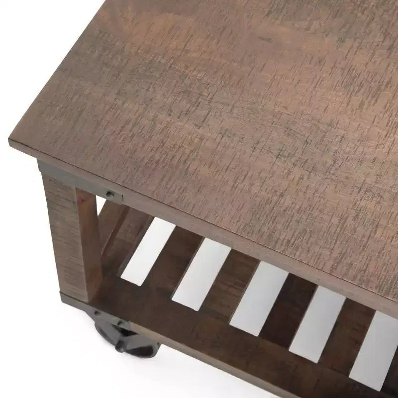 32" Barrie Square Coffee Table Distressed Dark Brown - WyndenHall