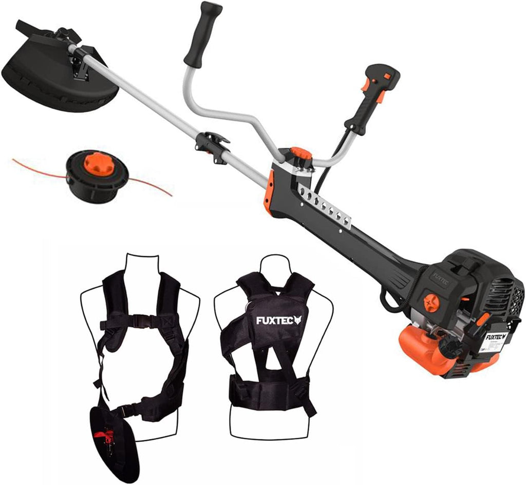 Fuxtec Débroussailleuse Thermique Professionnelle FX-PS152 52 cm3 3CV Système Anti Vibration - 2 en 1 Coupe-Bordure avec Tête de Coupe Double Fil et Lame 3 Dents Modèle Conçu pour Les Pros