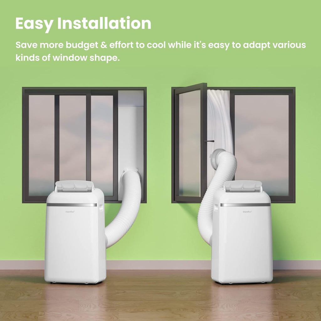 COMFEE' Climatiseur Mobile 9000 BTU/h 2,6kW, 3-EN-1 Refroidisseur Déshumidificateur Ventilateur, Fonction Follow me, Minuterie, Mode nuit, Pour salon et maison de 33©O/88m3, MPPH-09CRN7, R290