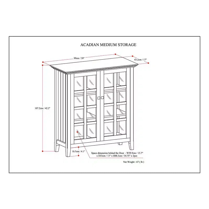 Normandy Solid Wood Medium Storage Cabinet - Wyndenhall