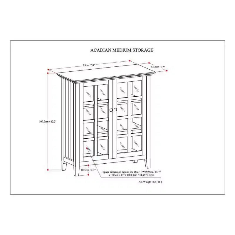 Normandy Solid Wood Medium Storage Cabinet - Wyndenhall