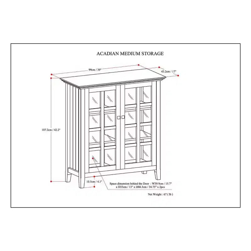 Normandy Solid Wood Medium Storage Cabinet - Wyndenhall
